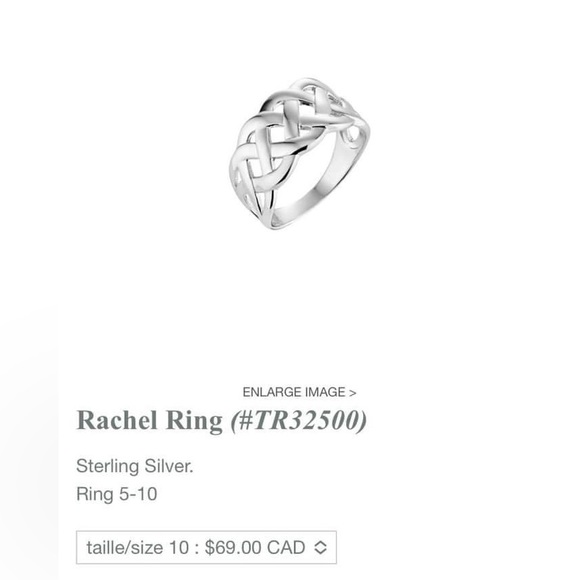 - Tocara New Retired Rachel Ring Sterling Silver Size 6 - Picture 2 of 3